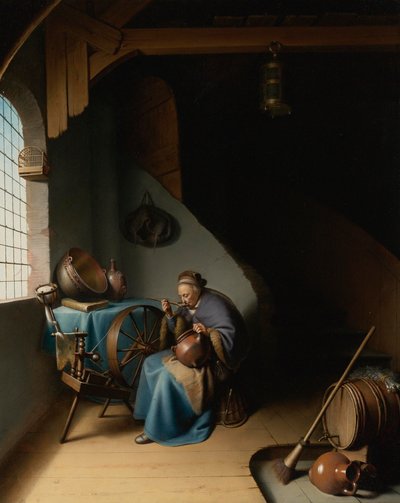 Woman Eating Porridge by Gerrit Dou